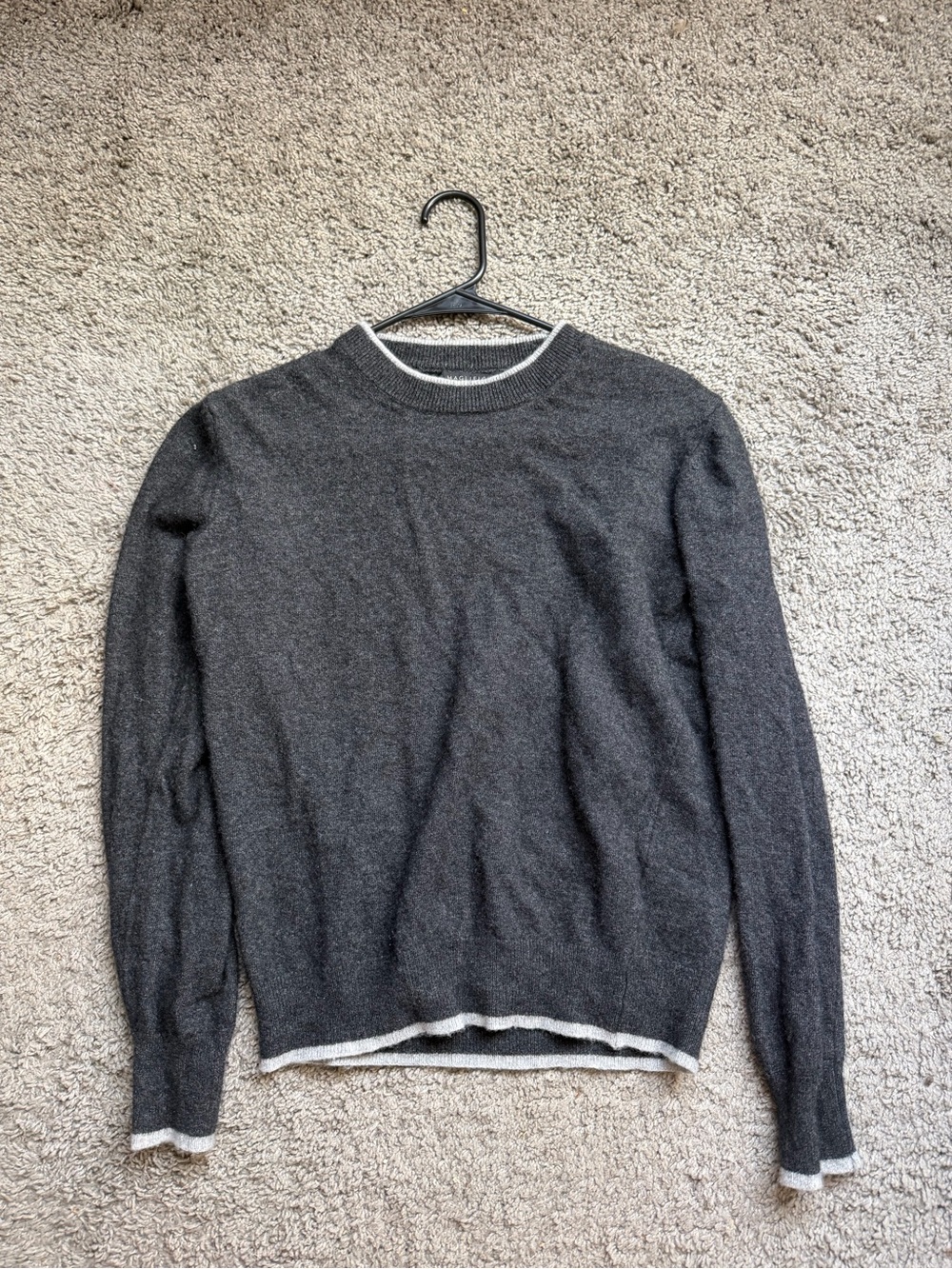 Men's Maglificio Bartolini Charcoal Crewneck Sweater Cashmere Blend